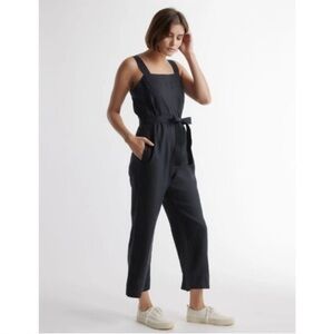 Everlane | The Linen Square-Neck Jumpsuit | Black |